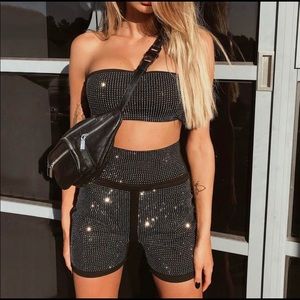 I AM GIA Diamonte high waisted shorts